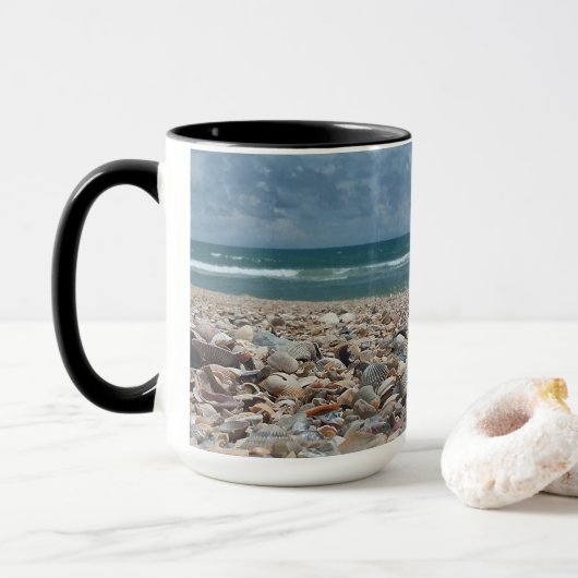 Florida Seashell Atlantic Ocean Beach Foto Tasse (Mit Donut)
