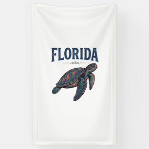 Florida-Seeschildkröte Vintage-Stich Grafik_1 Banner