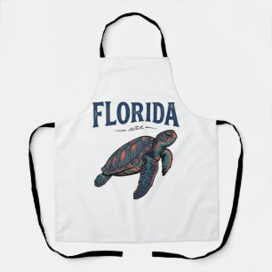 Florida-Seeschildkröte Vintage-Stich Grafik_1 Schürze