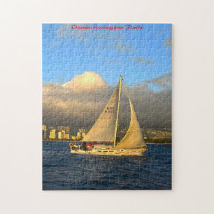 Florida-Segelboot. Weihnachtsgrüße Puzzle