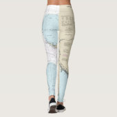 Florida segeln authentische nautische Seekarten Leggings (Rückseite)