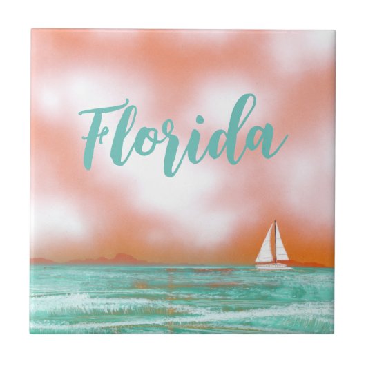 Florida-Segelschiff Fliese (Vorderseite)