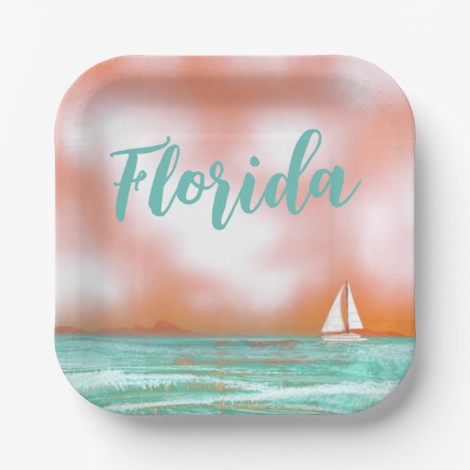 Florida Set Sail Pappteller (Vorderseite)