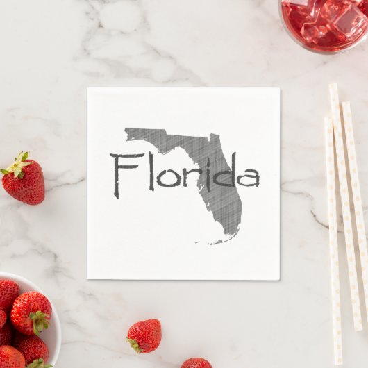Florida Shaped Gray Chalkboard Floridian Party Serviette (Beispiel)