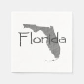 Florida Shaped Gray Chalkboard Floridian Party Serviette (Vorderseite)