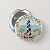 Florida Shells Leuchtturm Pin-Button Button (Vorne & Hinten)