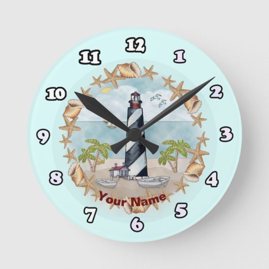 Florida Shells Leuchtturm Uhr (Vorderseite)