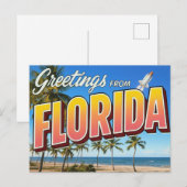 Florida-Shuttle-Startstrand Postkarte (Vorne/Hinten)