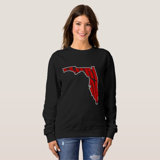 Florida-Silhouette mit Florida Text Staat Liebe Sweatshirt (Vorne ganz)
