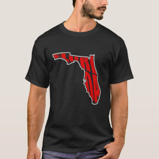Florida-Silhouette mit Florida Text Staat Liebe T-Shirt