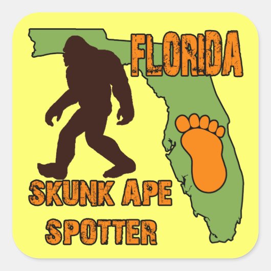 Florida Skunk Ape Spotter Quadratischer Aufkleber (Vorderseite)