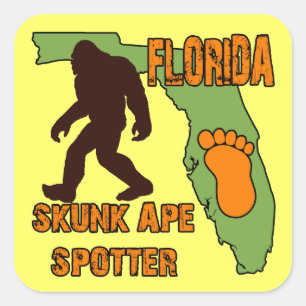 Florida Skunk Ape Spotter Quadratischer Aufkleber