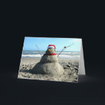 Florida Snowman (3232) - Grußkarte Feiertagskarte<br><div class="desc">In Florida wissen wir,  wie man "es funktionieren lässt" - kein Schnee? Wen kümmert es? Wir bauen einen Sandman!</div>