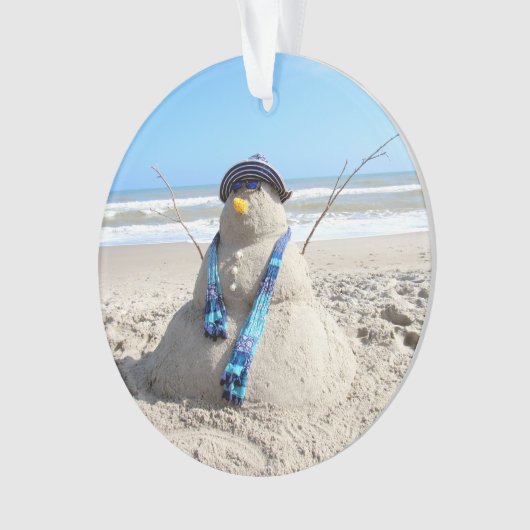 Florida Snowman - Acrylschmuck Ornament (Vorderseite)