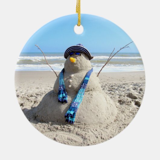 Florida Snowman Keramik Ornament (Hinten)