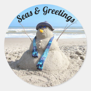Florida Snowman Stickers - Sandskulptur - Strand