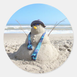 Florida "Snowman"- Strand-/ Skulpturenaufkleber Runder Aufkleber