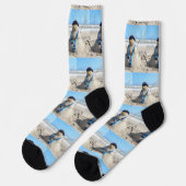 Florida Snowman - Strandskulptur Premium Socken (Linkes Detail)