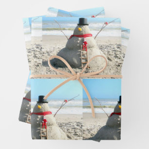 Florida Snowman und Elf - Papierblätter Geschenkpapier Set