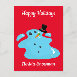 Florida Snowman Weihnachtsfeiertag Postkarte