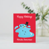 Florida Snowman Weihnachtsfeiertag Postkarte (Stehend Vorderseite)