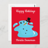 Florida Snowman Weihnachtsfeiertag Postkarte (Vorne/Hinten)