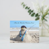 Florida Snowman Weihnachtskarte Postkarte (Stehend Vorderseite)