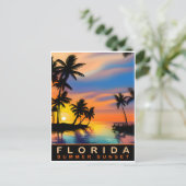 Florida, Sommersonne mit Palmen, Reisen Postkarte (Stehend Vorderseite)