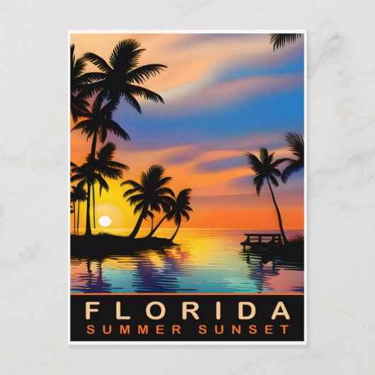 Florida, Sommersonne mit Palmen, Reisen Postkarte (Vorderseite)