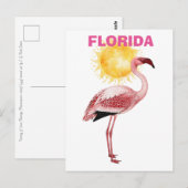 FLORIDA SONNENSCHEIN MIT FLAMINGO POSTKARTE (Vorne/Hinten)