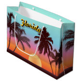 Florida-Sonnenuntergang Große Geschenktüte (Vorderseite Schrägansicht)