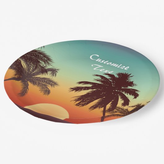 Florida-Sonnenuntergang Pappteller (Schrägansicht)