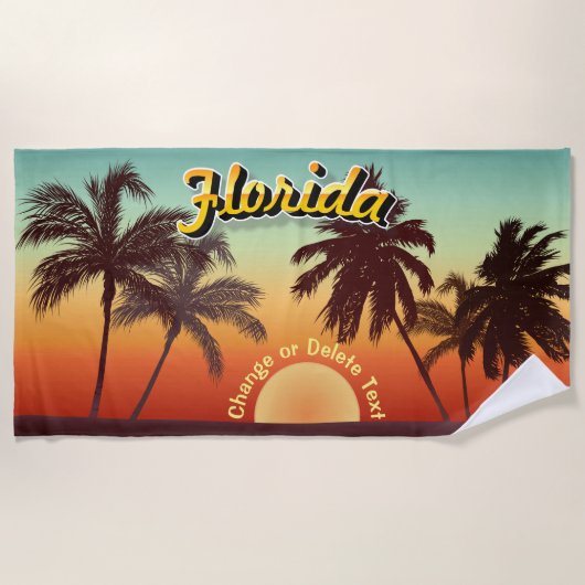 Florida-Sonnenuntergang Strandtuch (Vorderseite)