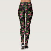 Florida South - Pink Flamingo Leggings auf Black (Rückseite)