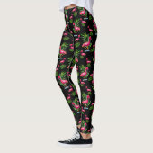 Florida South - Pink Flamingo Leggings auf Black (Links)
