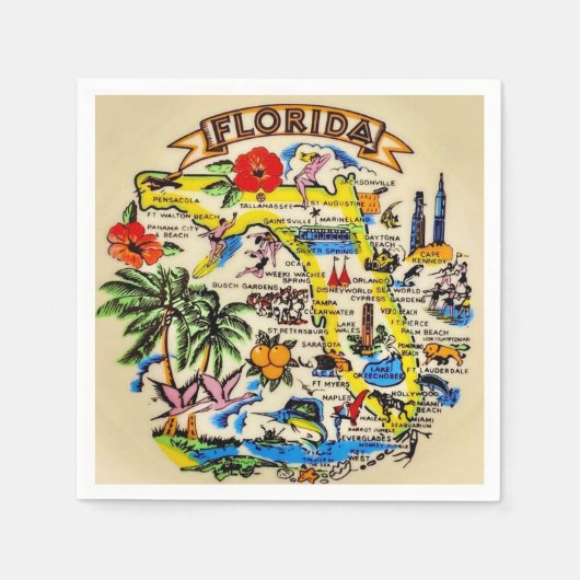 Florida-Souvenir-Cocktailserviette Serviette (Vorderseite)