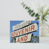 Florida Souvenir Land Vintag Sign Postkarte (Stehend Vorderseite)