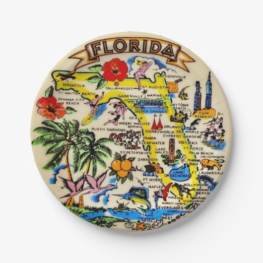 Florida-Souvenir-Papierteller Pappteller (Vorderseite)