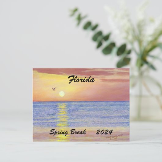 FLORIDA SPRING BREAK 2024 POSTKARTE (Stehend Vorderseite)