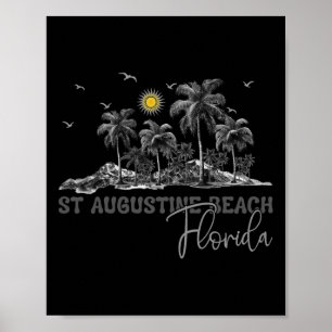Florida St. Augustine Beach Fl Vintage-Palme M Poster
