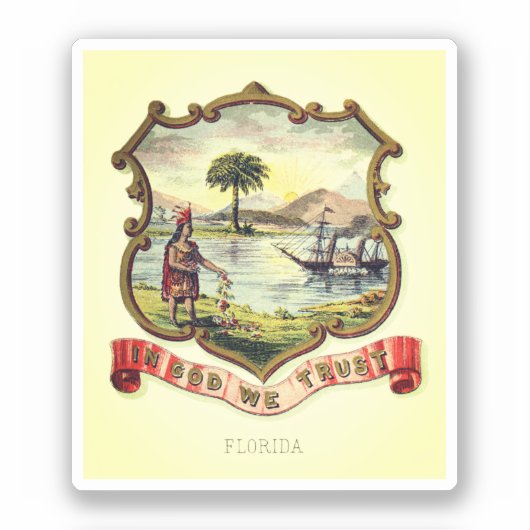 Florida-Staat (1876) Aufkleber (Vorderseite)