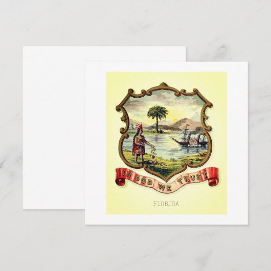 Florida-Staat (1876) Einladung (Vorne/Hinten)