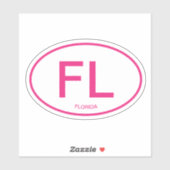 Florida Staat Code oval vinylcar Aufkleber - FL (Blatt)