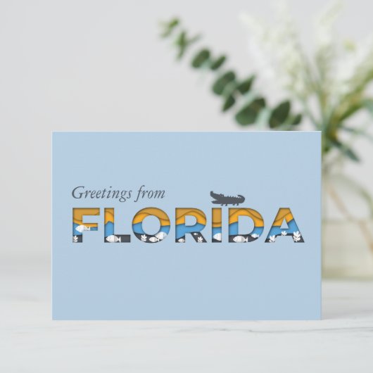 Florida Staat Flat Danke Karte (Stehend Vorderseite)