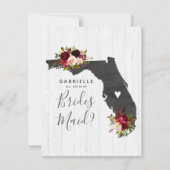 Florida Staat Floral werden Sie meine Bridesmaid s Einladung (Vorderseite)