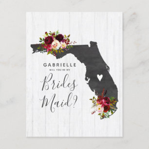 Florida Staat Floral werden Sie meine Bridesmaid s Einladung