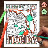 Florida Staat Form und Faktenfärbung Flyer