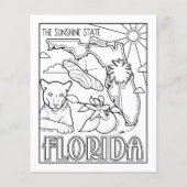 Florida Staat Form und Faktenfärbung Flyer (Vorne)