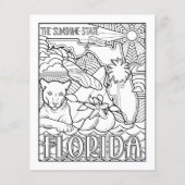 Florida Staat Form und Faktenfärbung Flyer (Vorne)