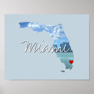 Florida Staat Foto Einfügung und Ortsname Poster